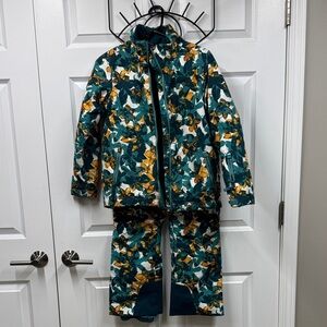 Marmot Kids Puffer Jacket - Green and Yellow Pattern